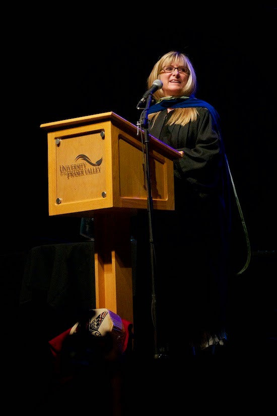 Charllotte Kwon receives an Honorary Doctorate from University of the Fraser Valley
