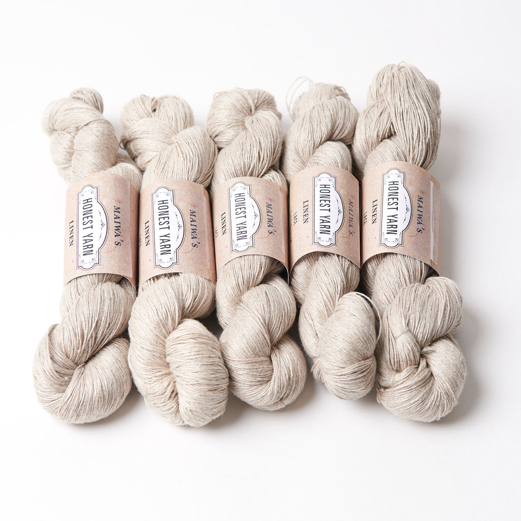 Maiwa Linen Honest Yarn Lace weight, natural undyed