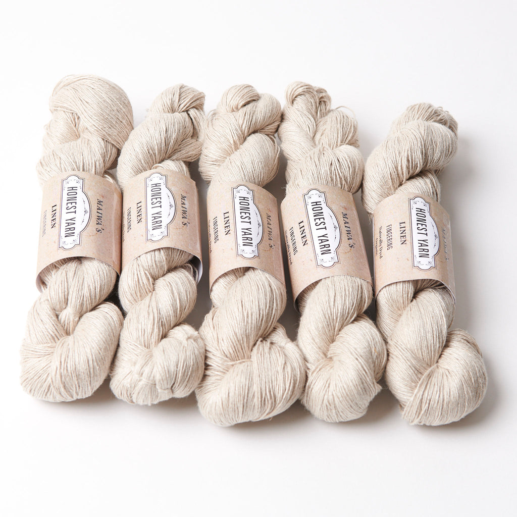 Maiwa Linen Honest Yarn Fingering weight, natural undyed