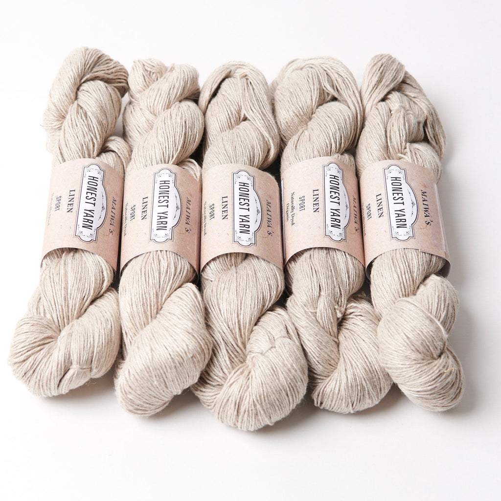 Maiwa Linen Honest Yarn Sport weight, natural undyed