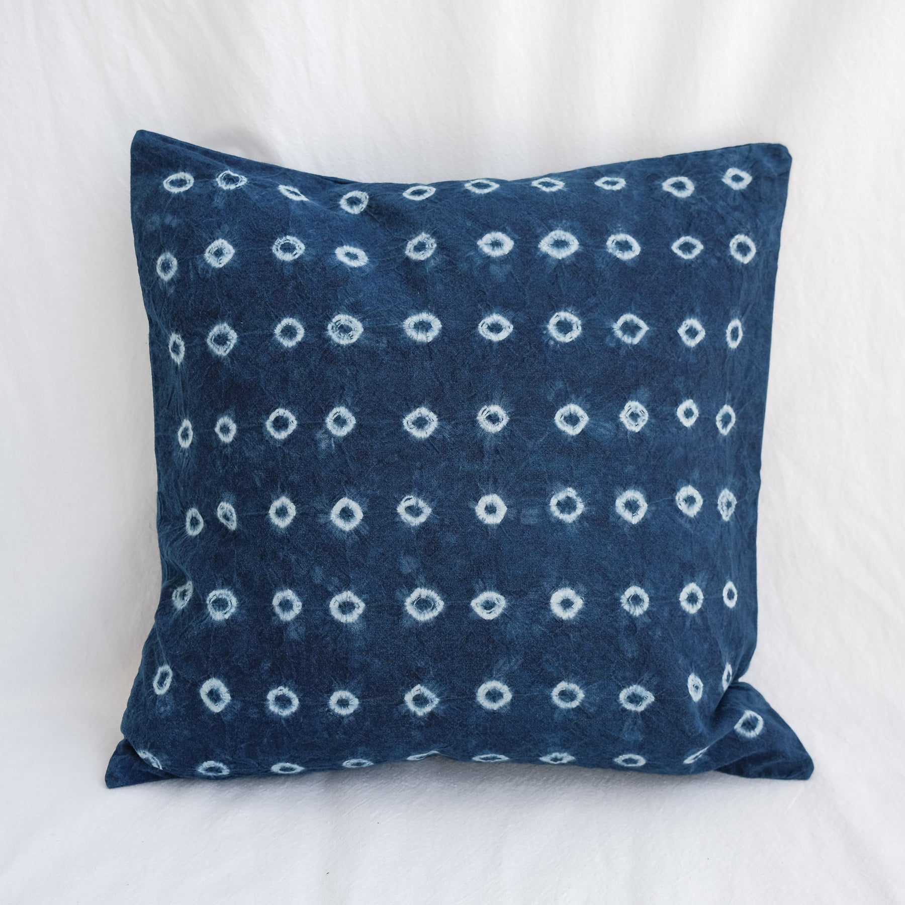 Blue - Bandhani Patch Ikat Cushion Cover 12