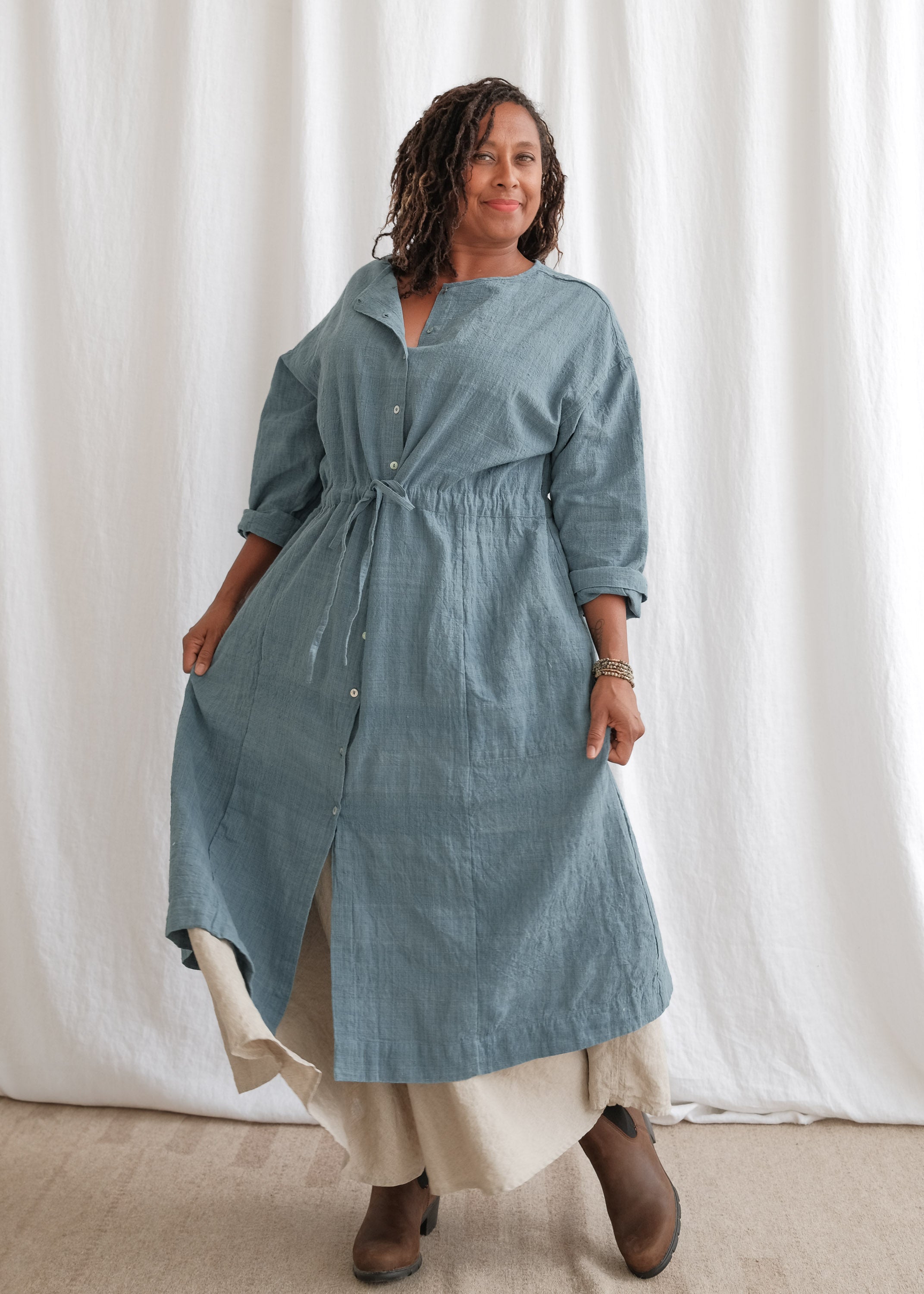 Cardamom Dress - Handspun & Handwoven Organic Cotton - Soft Cardamom Dress - Handspun & Handwoven Organic Cotton - Soft