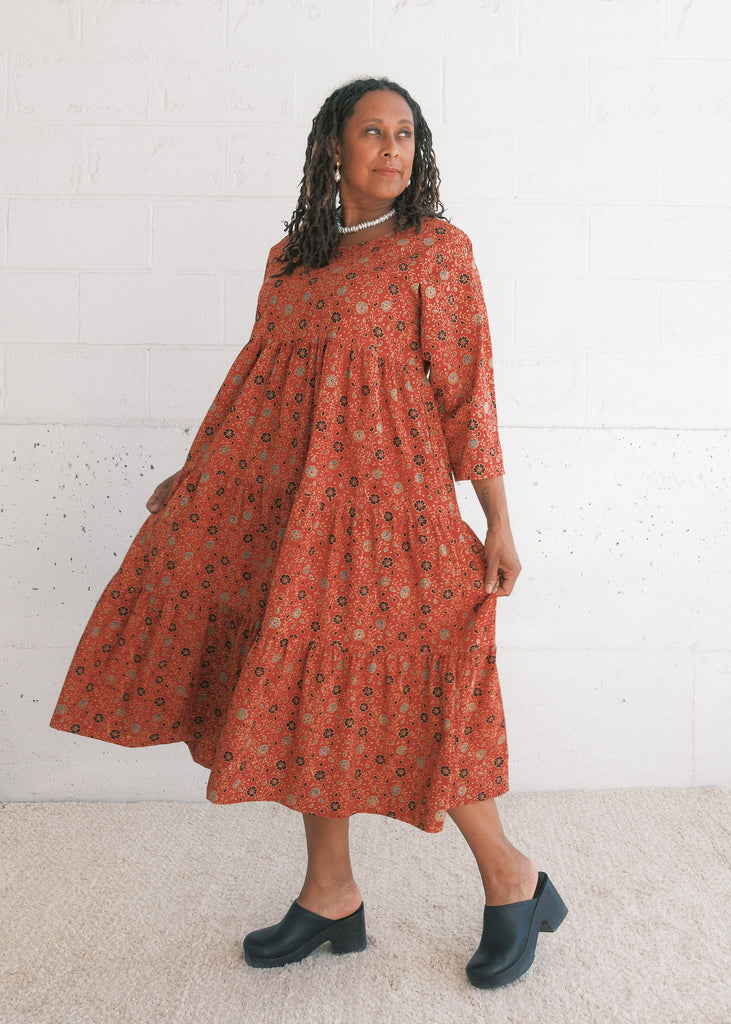 Calico Dress - Cotton Block Print - Wild Rose– MAIWA