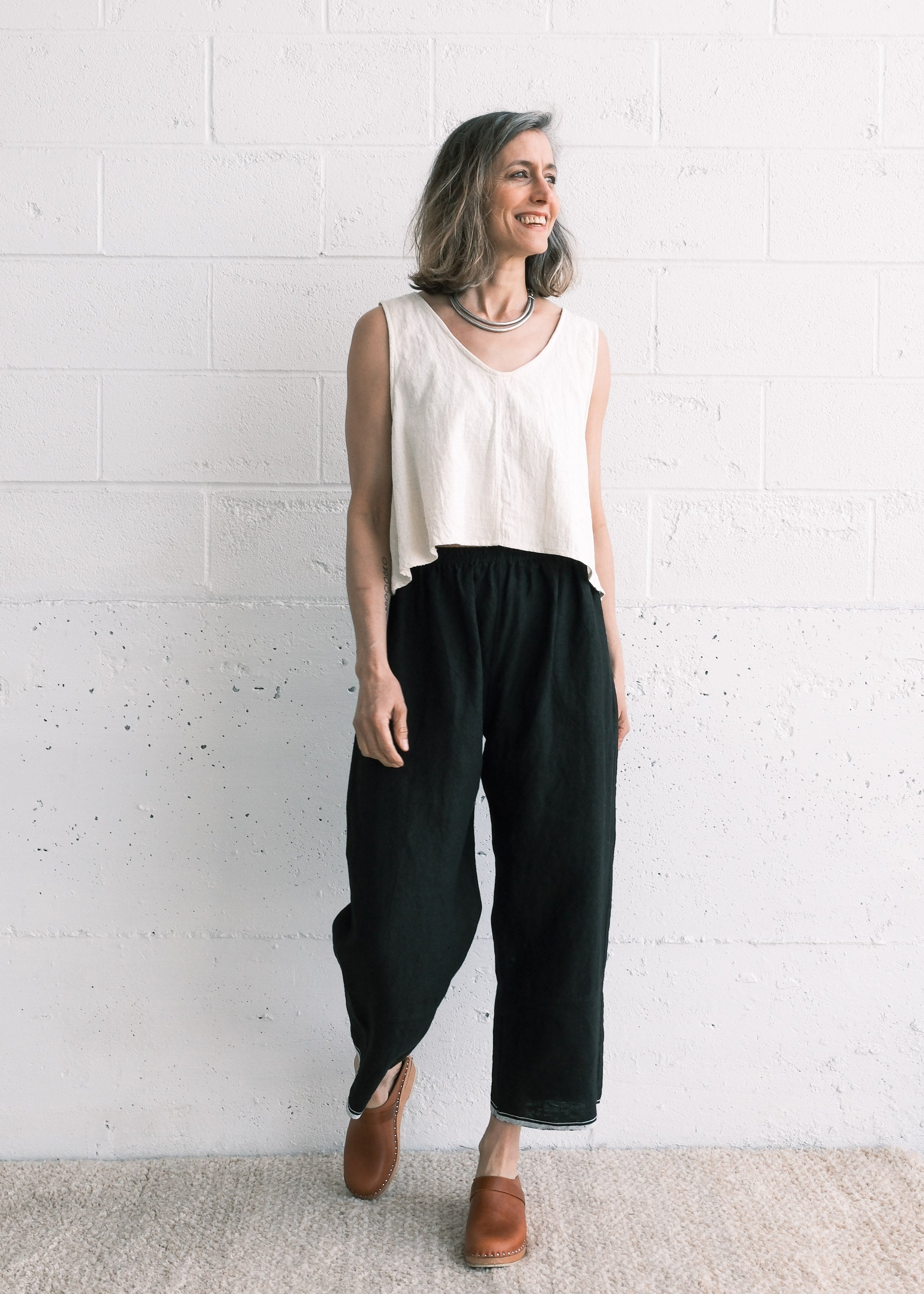 Ginkgo Pant - Handwoven Linen - Black– MAIWA