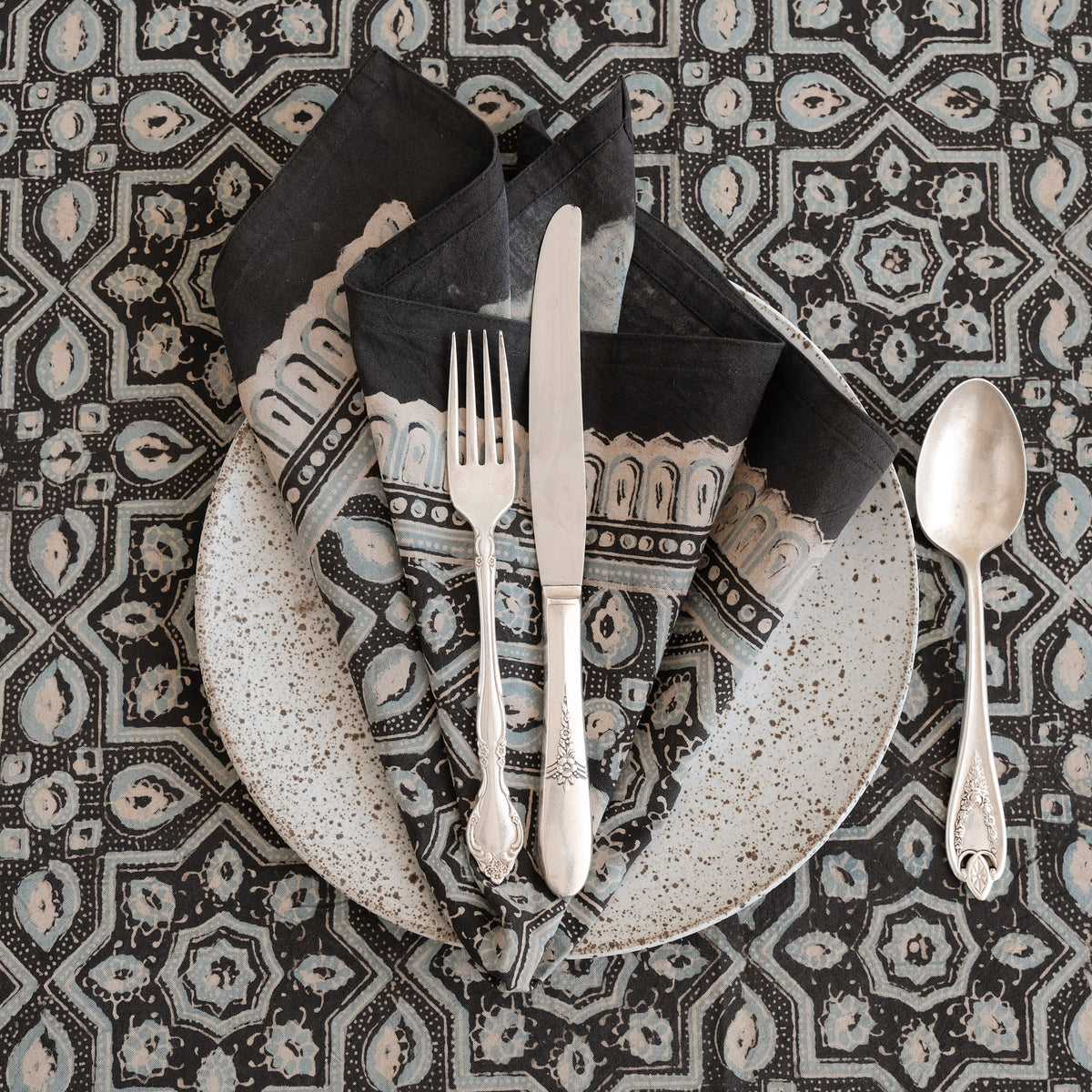 Organic Cotton Napkin - Ajrakh Mosaic– MAIWA