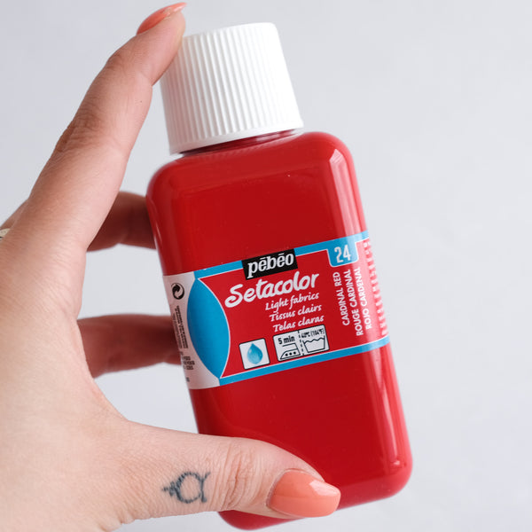 Pebeo Setacolor Fabric Paint - Cardinal Red, Light Fabric, 45ml