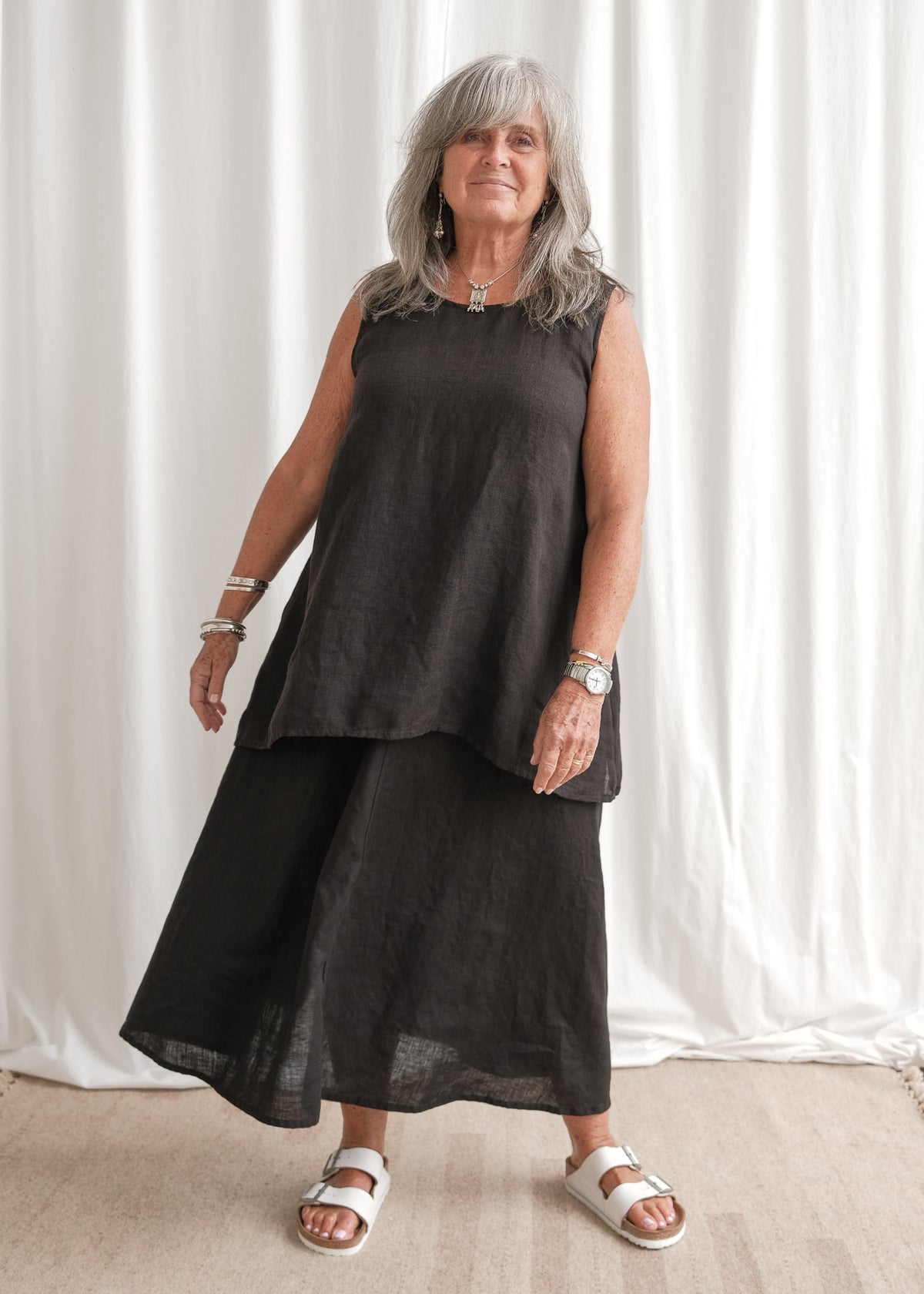 Plus size hotsell black linen skirt