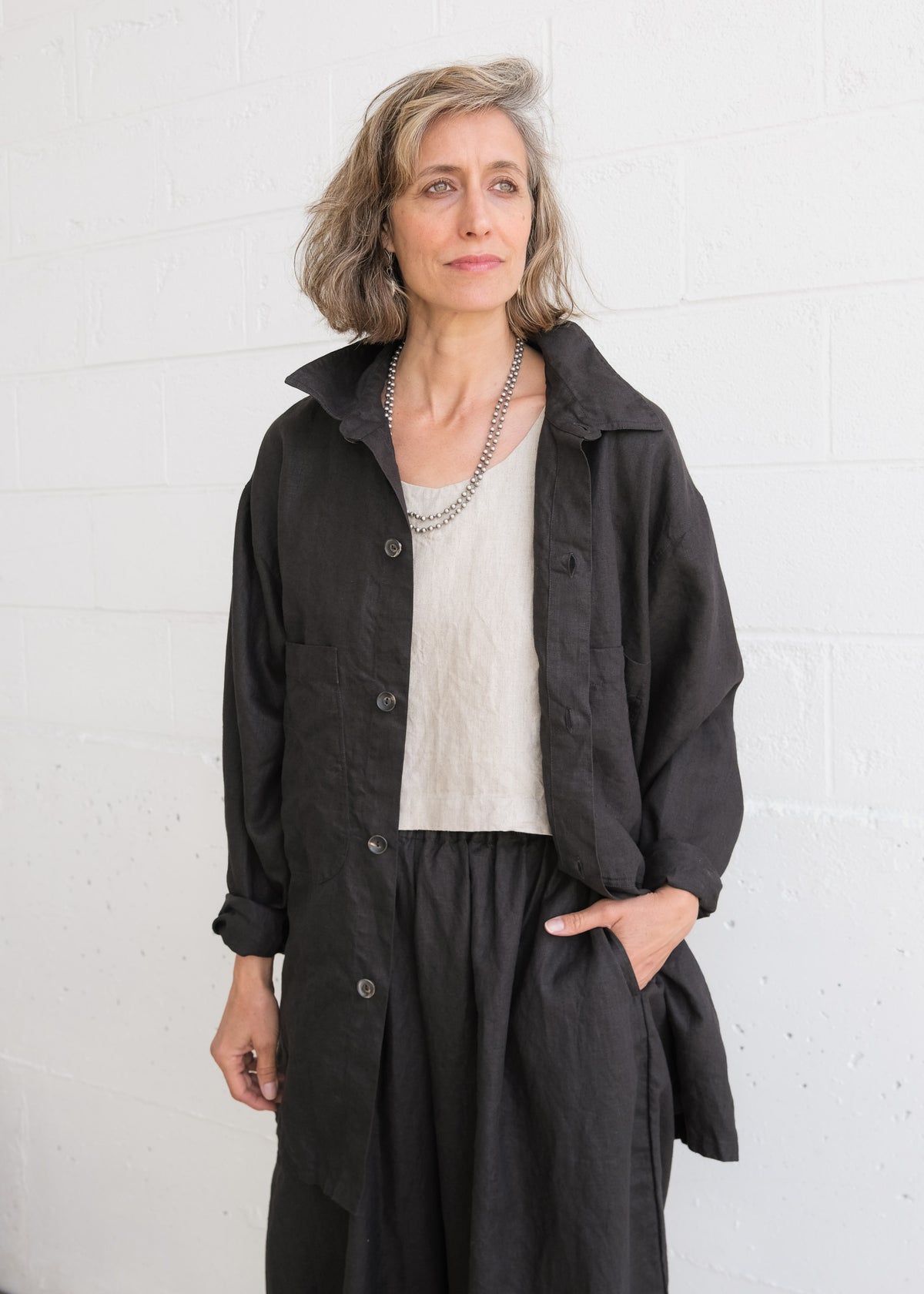 Studio Jacket - Linen - Black– MAIWA