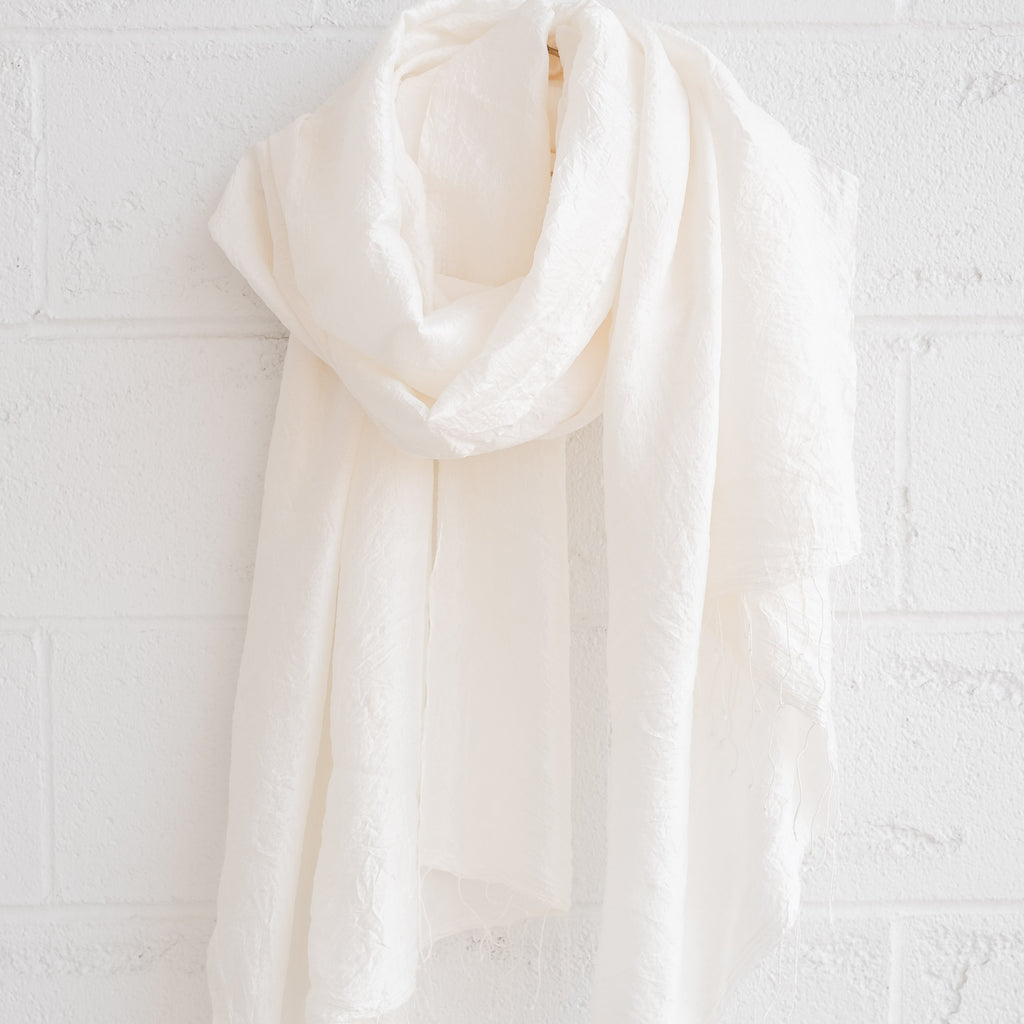 Shawl Silk Handwoven Buttery Mulberry