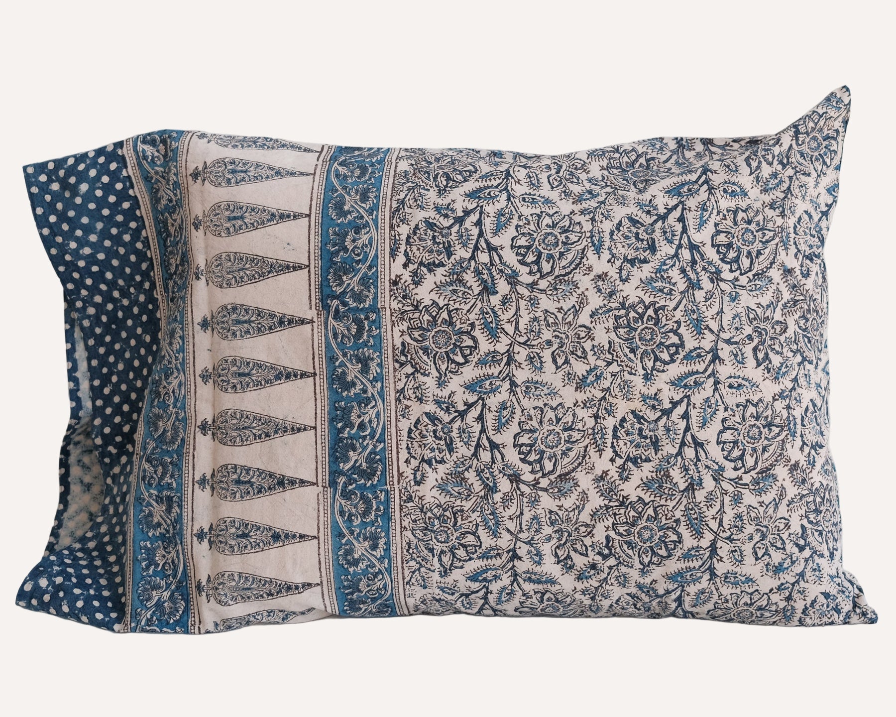 Brown - Set of 2 Kalamkari Block Print Cotton Pillow Covers 32