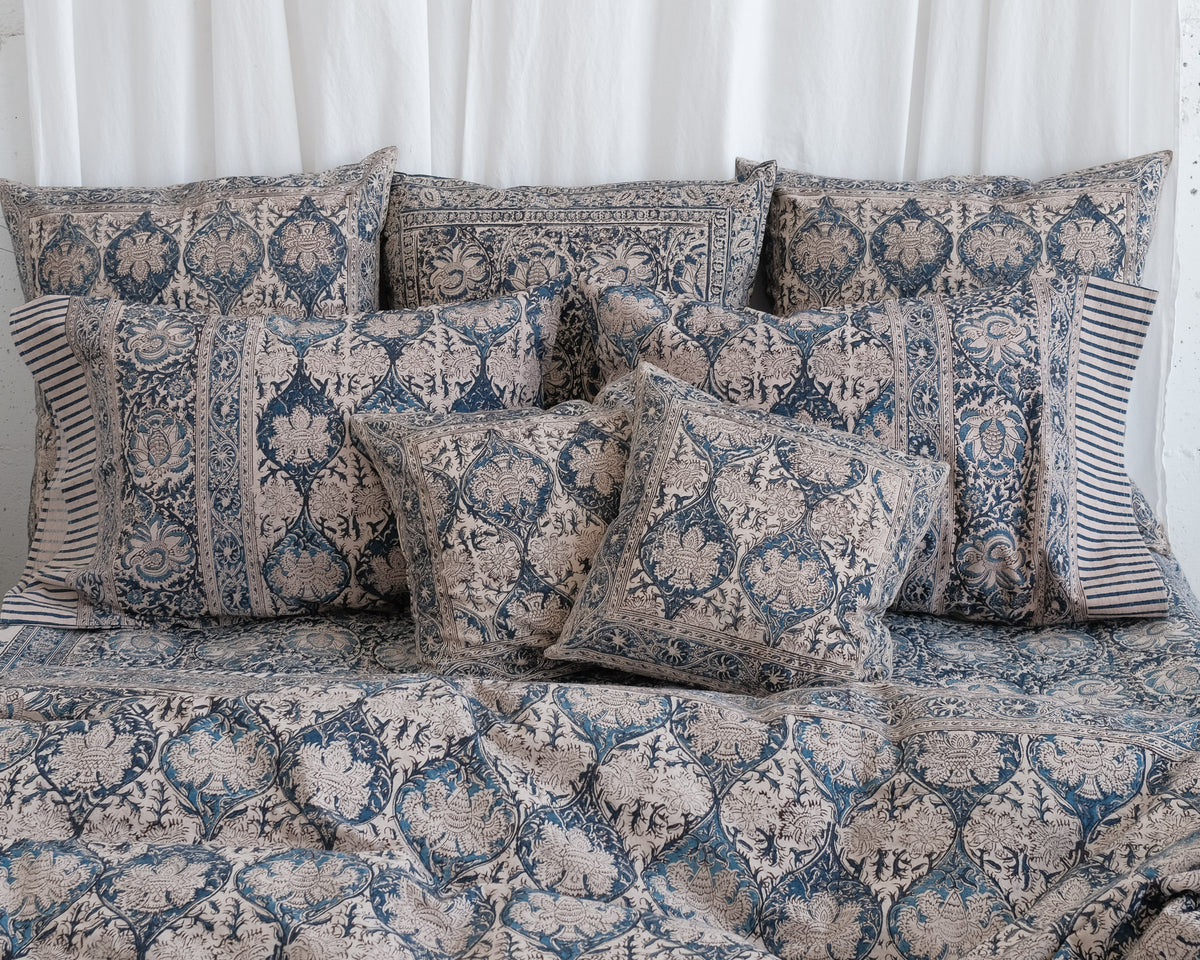Beige - Set of 2 Kalamkari Printed Pillow Covers 16