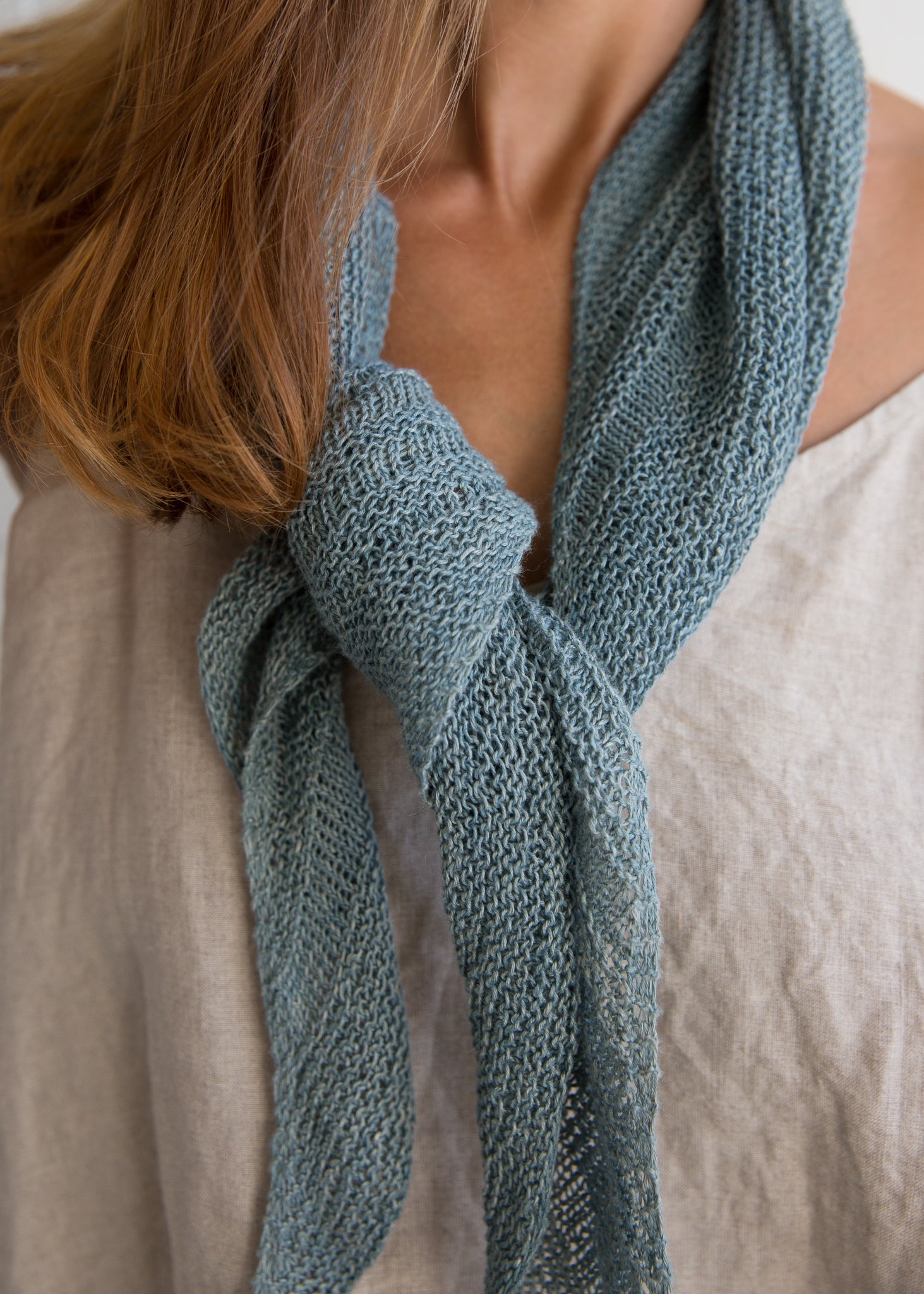 Linen knit scarf hotsell