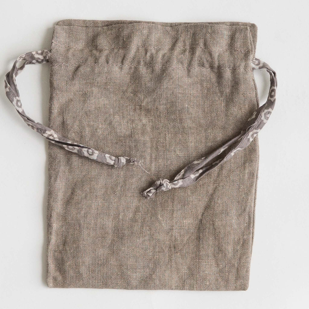 Drawstring Bag - Small - Indigo & Clay