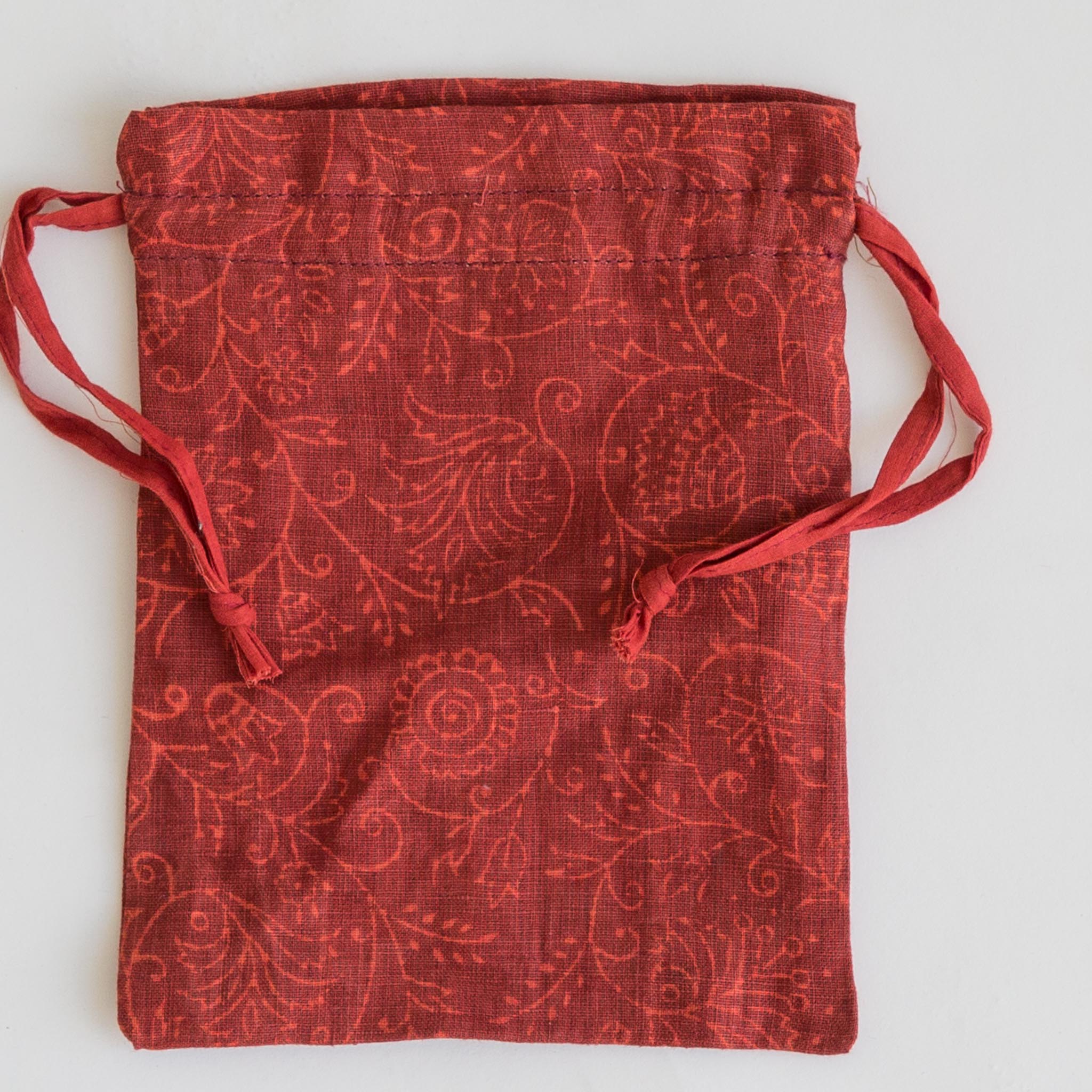 Drawstring Bag - Small - Red & Black– MAIWA